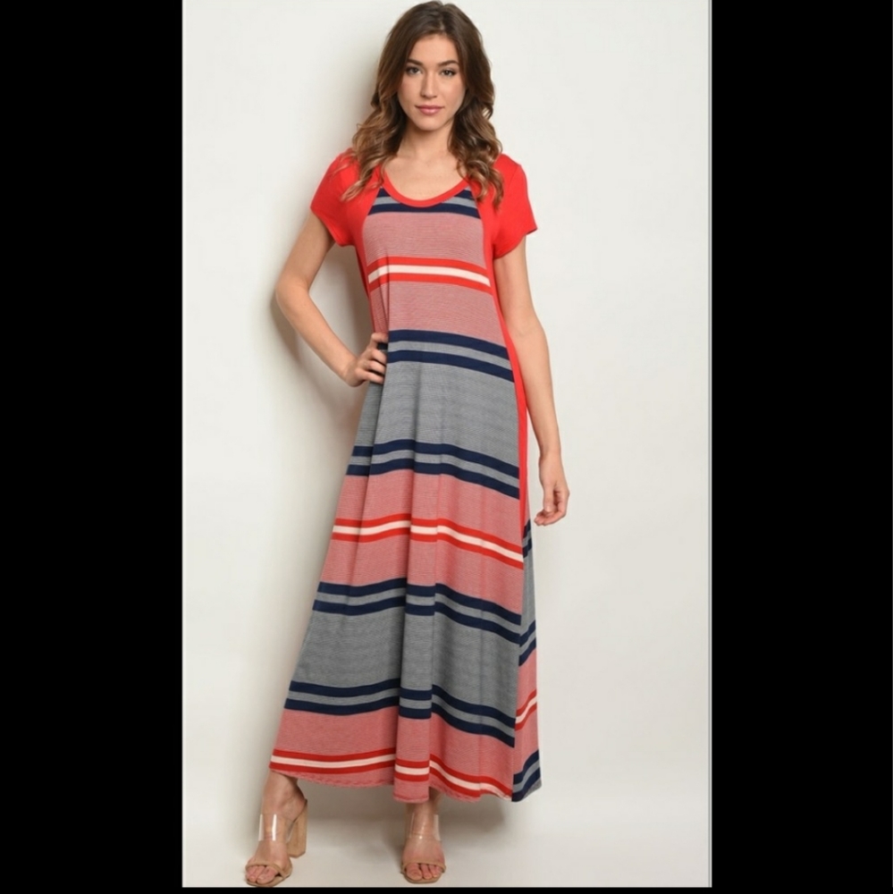 Long striped sun dress